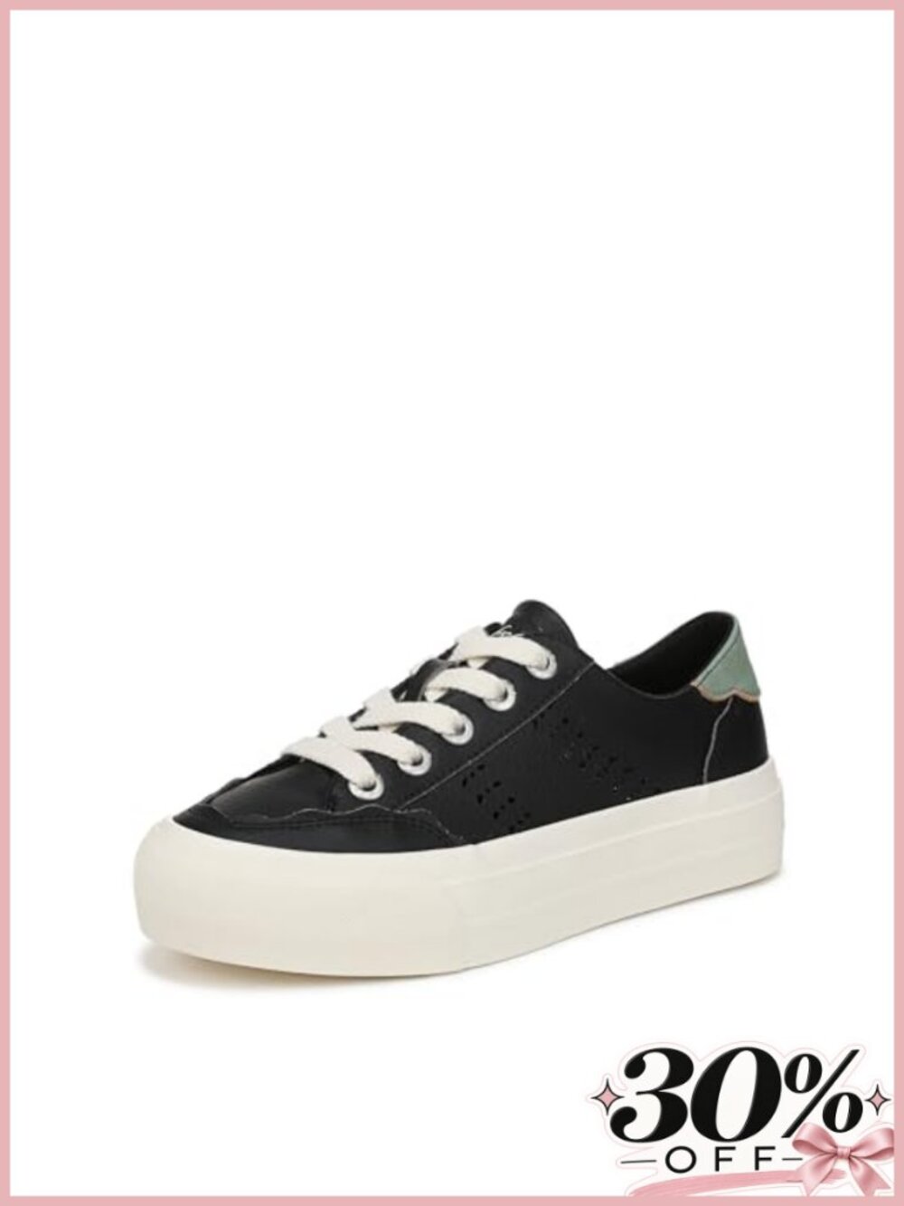 Faux-Leather Platform Sneaker Lace-Up Walking Shoe